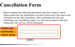 DTI cancellation page