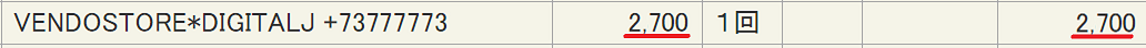 私がザーメンマニアの1か月会員だった時のクレジットカード料金明細