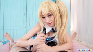 Cospuri無料エロ動画「ミライアカリのコスプレ美月の手コキ」